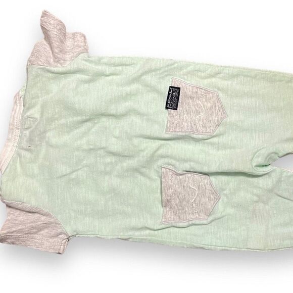 7 For All Mankind Jumpsuit Baby Boy 3-6 Months Green One Piece Coverall Pocket - Picture 3 of 10